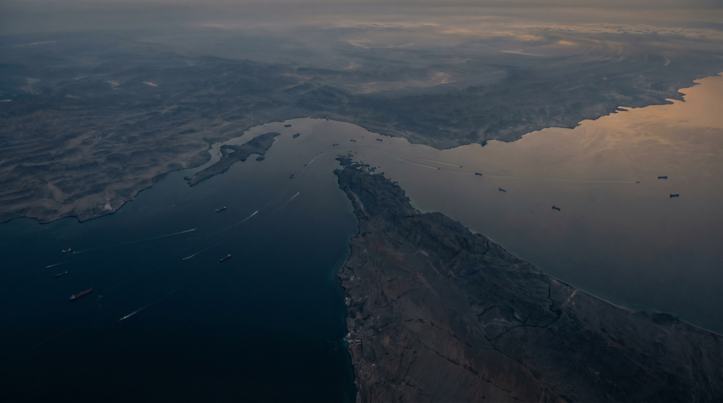 Strait of Hormuz aerial view